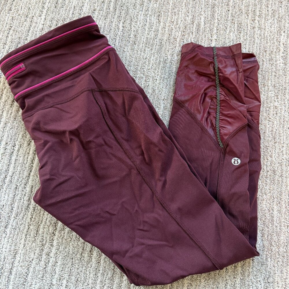 Cropped Burgundy Lululemon Leggings